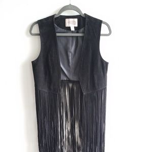 Black fringe vest